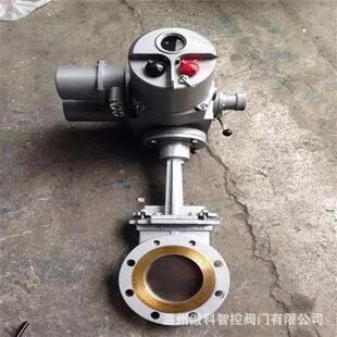 电动浆液闸阀PZ943H 双向流动刀型闸阀 10P电动法兰硬密封直通式