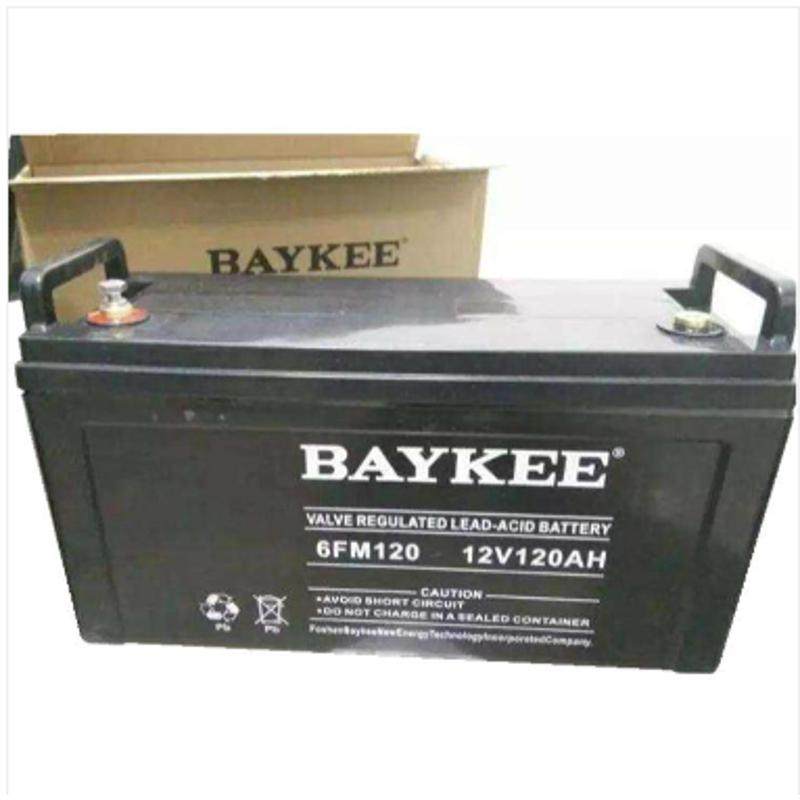 BAYKEE蓄电池6FM120/12V120AH铅酸免维护太阳能消防UPS不间断