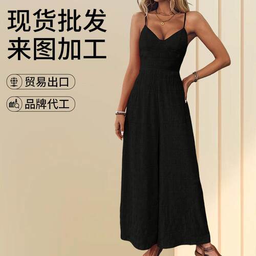 Womens Plain Bow Decor Jumpsuit 1 Count Casual Sleeveless