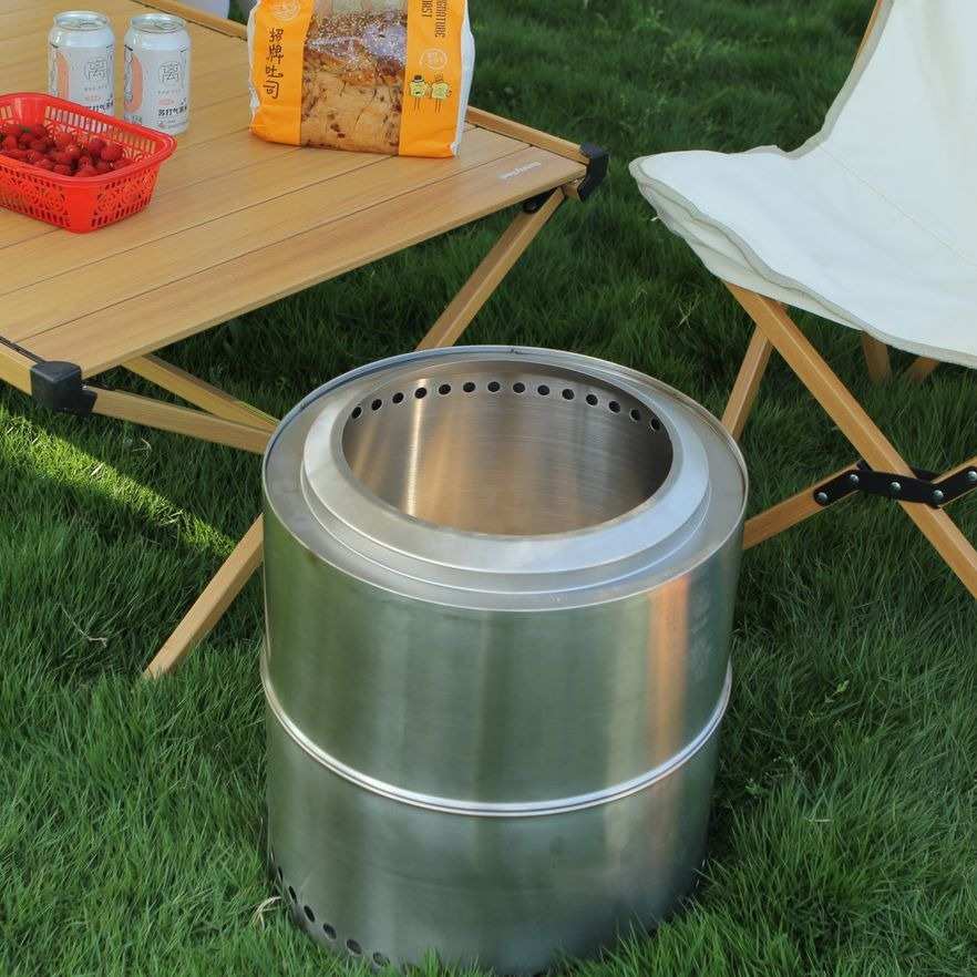 户外野营柴火炉分体不锈钢 火炉 庭院篝火炉无烟烧烤炉火爆热卖