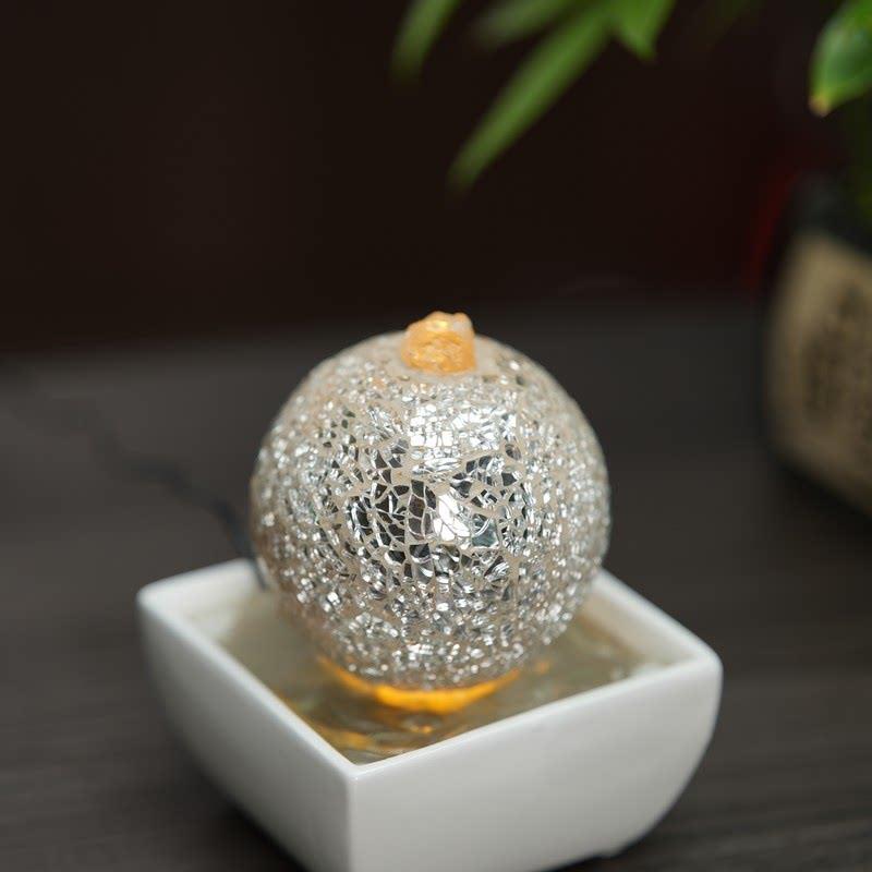 简约创意流水摆件招财生财喷泉景观办公室桌面水晶球小摆件送女生