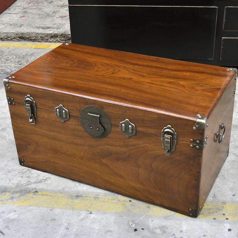 WUQA老香樟木箱子全樟木仿古六面独板字画收纳箱婚嫁陪嫁结婚