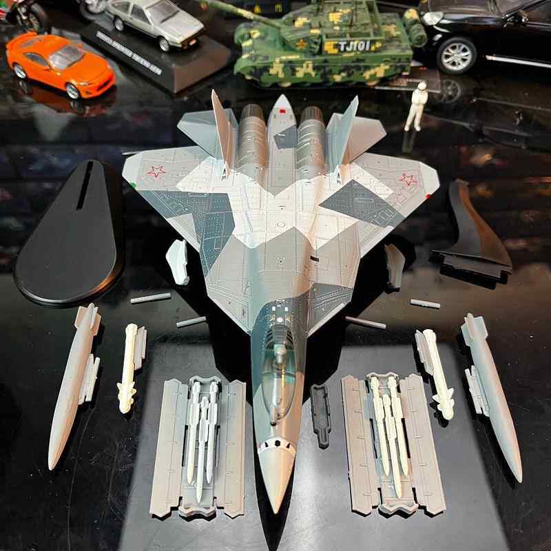 合金飞机俄罗斯SU-57战斗机成品金属模型配武器机轮可互换有支架