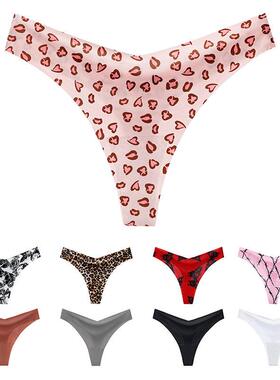 Seamless Thongs for Women Silky Bikini Underwear Panties