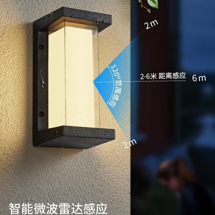户外壁灯防水人体感应超亮LED入户灯花园阳台露台过道庭院外墙灯