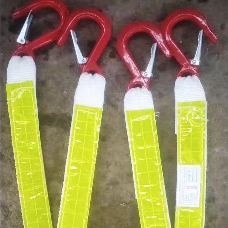 矿用防倒带反光防倒绳 重量轻 1.5米2吨双钩支柱防倒绳