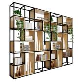 办公室屏风隔断铁艺置物架北欧餐厅客厅实木书架展示架多层收纳架