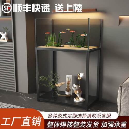 工业风鱼缸架双层鱼缸客厅底柜底滤专用落地架子承重底座托 托架