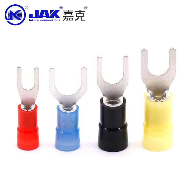 SVN5.5叉92形冷压端子KS5电线头KF紫铜U型尼龙接预绝5接线缘端头G