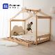 玩梦超人 魔比伸缩床加宽实木儿童床蒙氏地台床可擡高树屋房子床