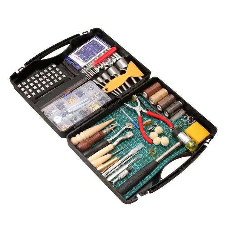 皮革工艺套装 铆钉缝纫  DIY 273件皮革工具套装切割垫锤子针扣,五金/工具,组合套装,淘宝优惠券,粉丝福利购,淘宝优惠卷