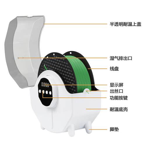 3DG打印机耗材干263燥盒箱PLA A BS PA 存PET 尼龙储干燥料盒