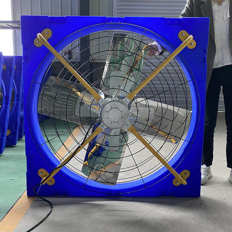 养殖场用大功率镀锌板悬挂式风机牛舍养猪场降温风扇温控设备