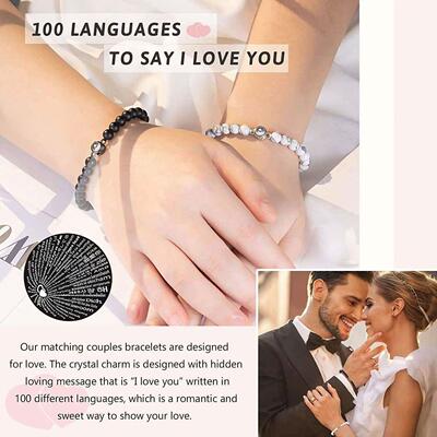 I Love You 100 Languages Bracelets Couples Gifts To My Man,0