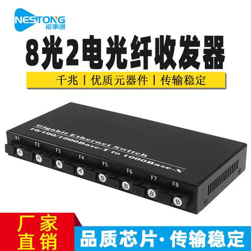 ZX-GS82千兆光纤收发器模8光2电多媒体光纤转换器交换机8口