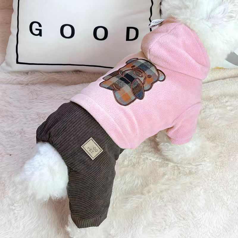 秋冬厚款四脚小狗狗衣服泰迪比熊博美雪纳瑞约克夏小型犬宠物服装