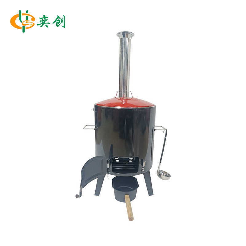 户外露营汤锅柴火炉生火野外烧烤炒锅便携式取暖烧烤架野营汤锅