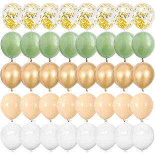 Gold Confetti Latex 40pcs Happy Rose Balloons Birthda 12inch