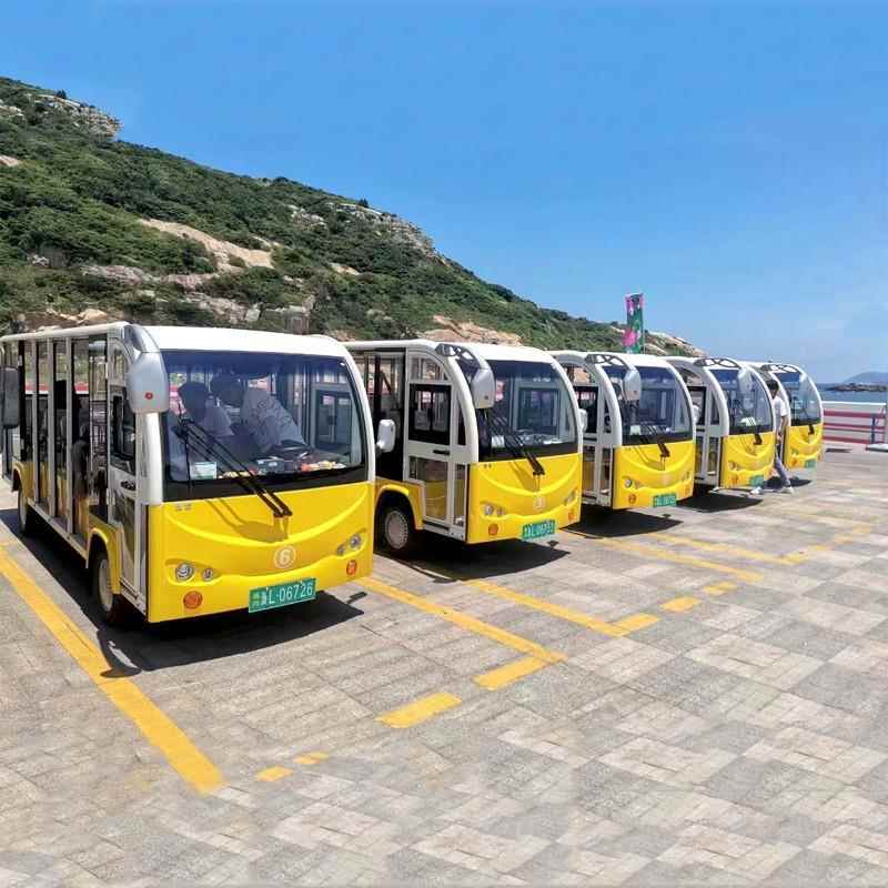 浙江旅游景区电动观光车封闭带门11座14座18座电瓶观光车价格