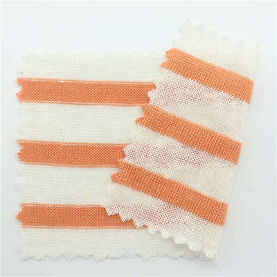 亚麻人棉条纹针织亚麻汗布莫代尔混纺布料人棉亚麻平纹布料