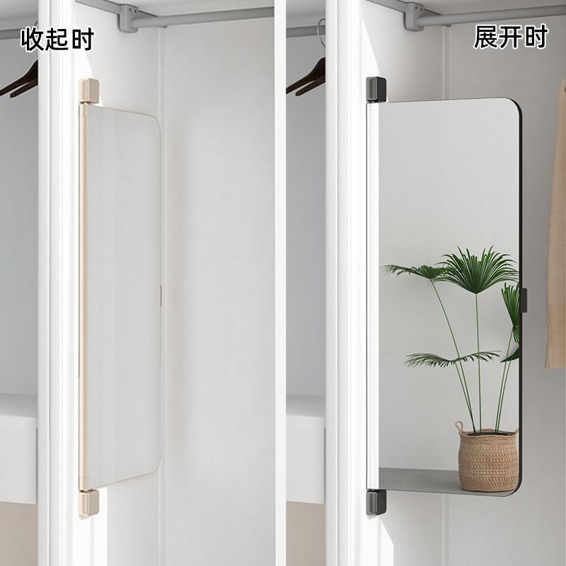 衣柜镜子内装隐形旋转全身镜全身折叠平开门全身镜内置对开门推拉