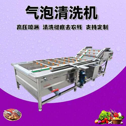 五谷杂粮气泡清洗机脱水蔬菜木耳香菇商用全自动清洗机洗米洗菜机