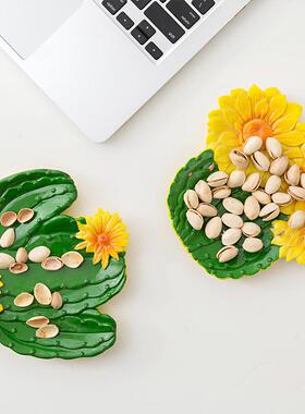 茶几装饰摆件北欧INS仙人掌装饰品摆件茶几糖果干果碟门口鞋柜钥