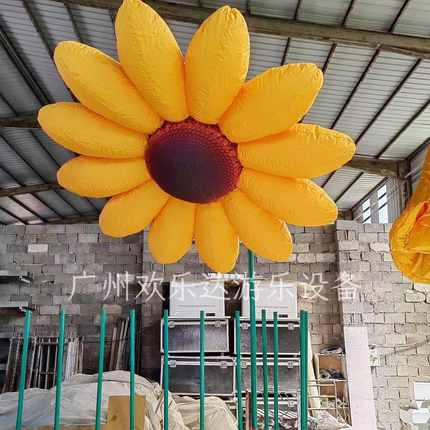 网红渐变款感应花朵LED灯人体自动开合感应牵牛花景区路灯气模