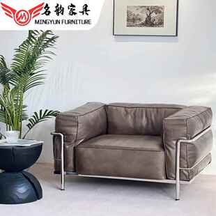 柯布西耶lc3真皮沙发Sofa复古沙发单椅设计师客厅书房中古风沙发