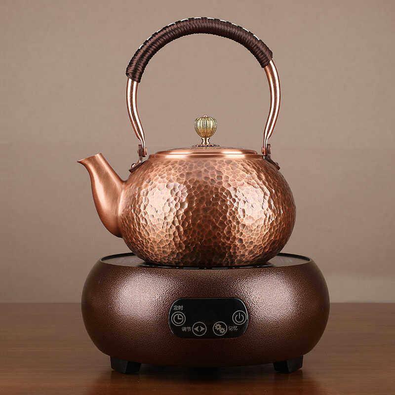 铜壶烧水壶紫铜纯手工煮茶壶泡茶壶新款围炉煮茶电陶炉煮茶器套装