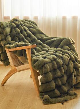 A兔绒毛毯CME被冬发季加厚盖毯牛奶室绒床单办公午睡类沙毯子