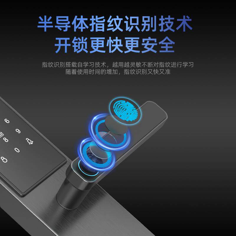 指纹锁一握开半自动智能锁出租房大门家用防盗电子锁远程管理通通