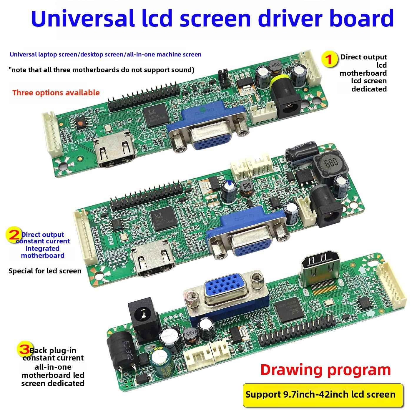 乐华显示主板Hdmi+Vga Me。Rt2281高清Lcd驱动板恒流集成