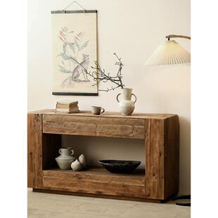 Sabi风格 沙发 饰柜储物柜Wabi 覆古实木入口桌B&B客厅老松木壁炉装