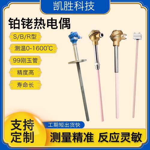 S型耐高温热电偶WRP-130型 0-1600度刚玉热电阻不锈钢铂铑热电偶