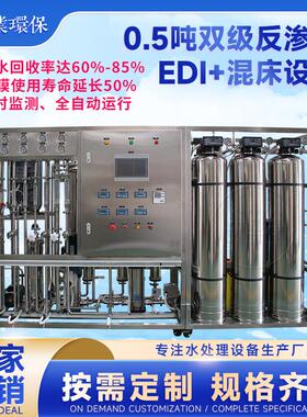 0.5吨双级反渗透EDI混床实验室制药五金清洗超纯净水制水处理设备