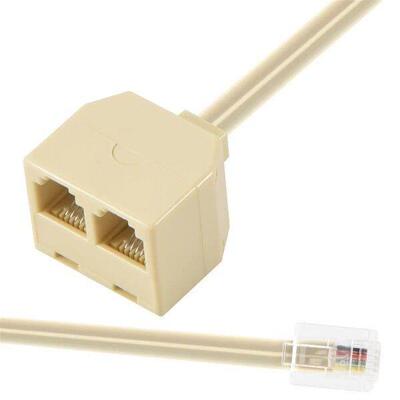 RJ 11 6P 4 C connector 2 x jack port M / F splitter phone