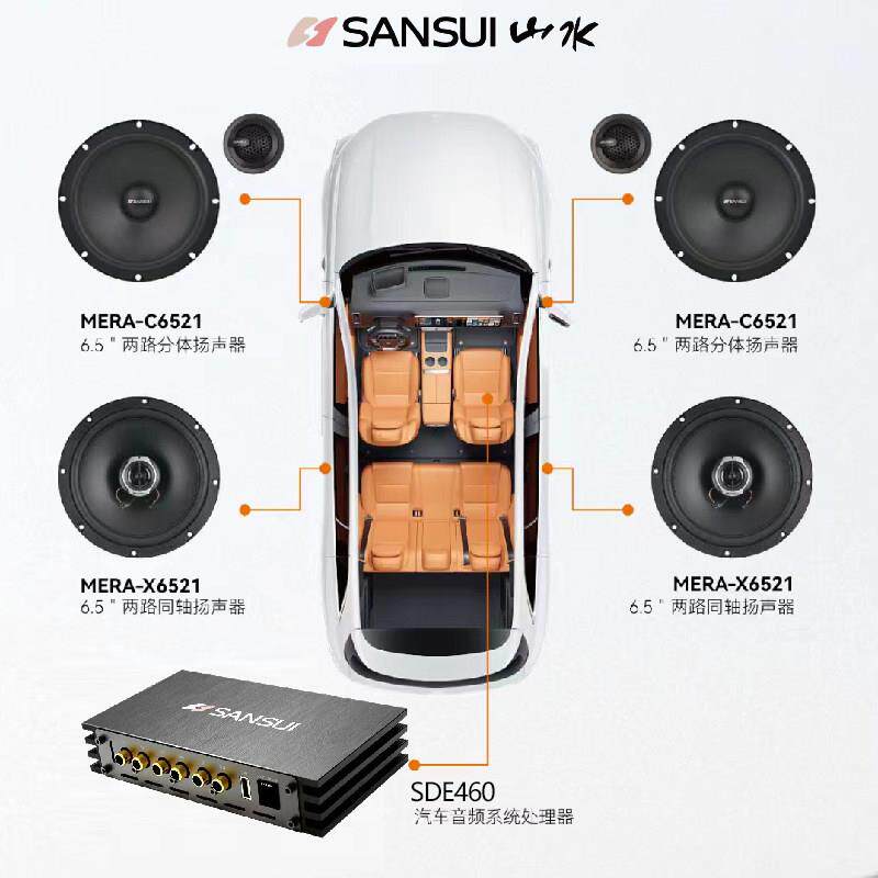 汽车音响改装 DSP功放 6.5套装喇叭 车载10寸重低音炮超薄炮