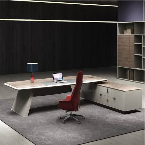 奢老轻板公桌现代桌简约金融型总裁桌折叠经1002老板理大班台椅办