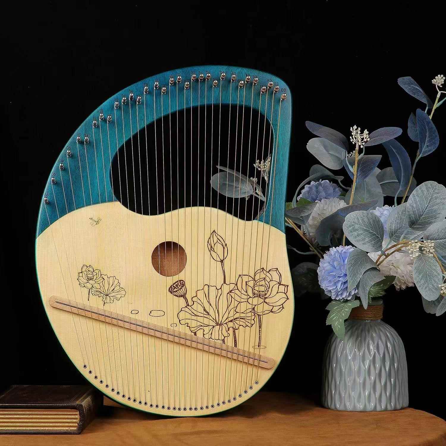 正品竖琴23/24弦儿童女生初学学莱雅琴者小型箜篌门小众简单易冷