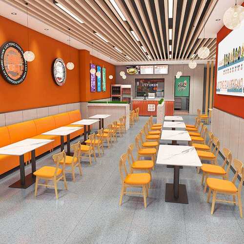 高端岩板桌奶茶店咖啡厅西餐厅长桌小吃售楼处接待洽谈快餐店桌椅 - 封面