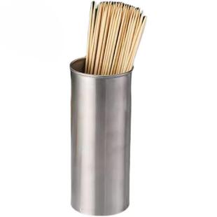 烧烤签子收纳盒不锈钢筒塑料竹签桶圆筒烧烤针签桶签筒回收铁签筒