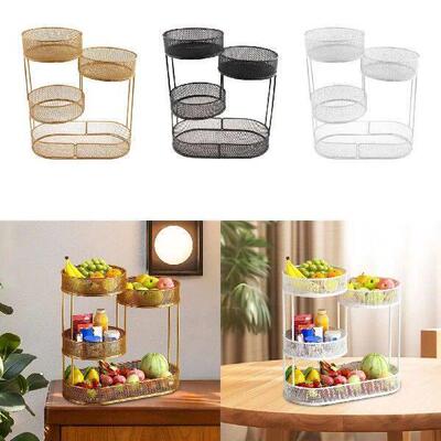 Worktop Fruit Basket Fruit Bowl Holder Serving Tray Metal
