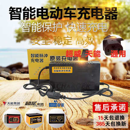 电动车铅酸电瓶池充电器48V12AH60V30AH72V伏三轮车超威天能通用