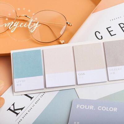 80sheets/pack Four Color Sticky Notes Index Memo Pad Bookmar