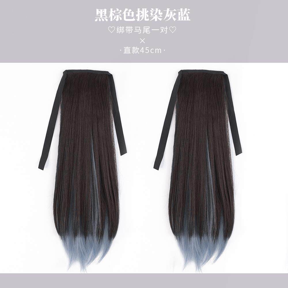 正品挂耳染双马尾长卷发一对装发一片lisa片假式发彩片色无痕挑染