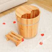 泡脚桶加高40cm高杉木足浴木桶家用带盖木脚木盆洗脚膝盖家用店