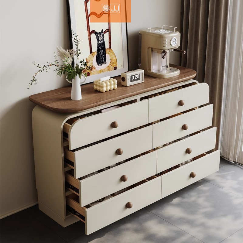 八斗柜实木多层储物柜客厅靠墙法式复古边柜高级感卧室床尾抽屉柜