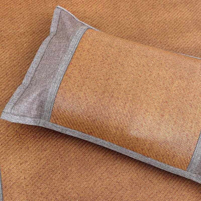 新款直销夏季凉席加厚印尼藤席三件套1.8米双人空调席子加厚款