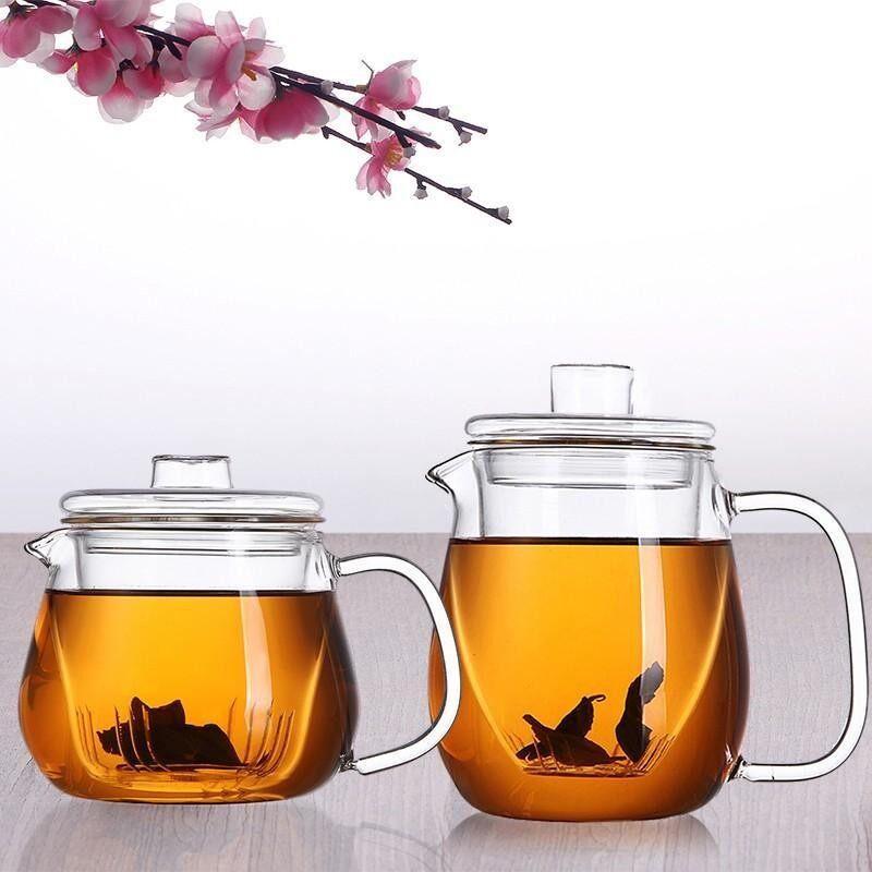 加厚玻璃泡茶杯花茶壶企鹅壶三件式带盖过滤杯水杯冲茶器简约茶壶